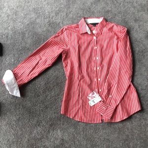 NWT Brooks Brothers Button up Blouse size 2 Coral